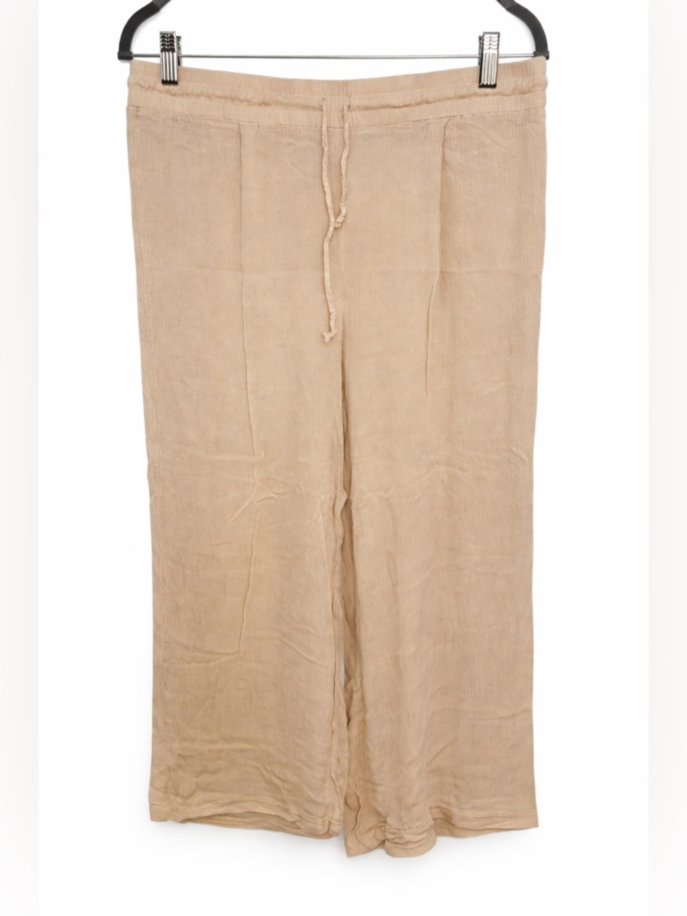 NEW DIRECTIONS Beige Flowy Cropped Pants Pull-On Wide Leg XL Boho